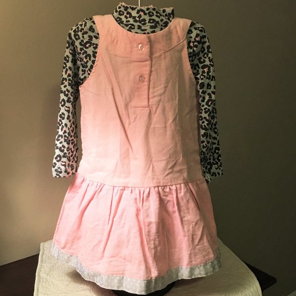 WONDERKIDS Pink Corduroy Kitty Jumper with Matching Cheetah Print Shirt … - Picture 11 of 14